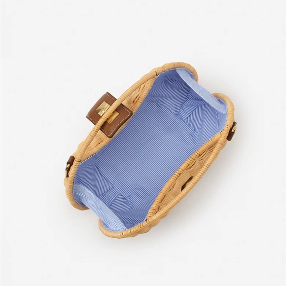 Iris Wicker Handbag - Color Natural/Saddle - Picture 2 of 3